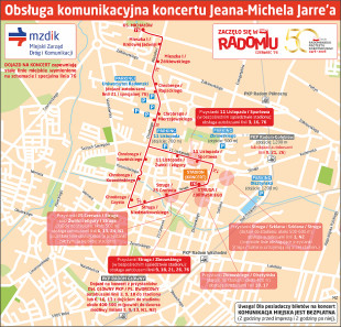 Ulicami Radomia pojedzie autobus nr 76! Specjalna komunikacja na koncert Jarre’a i Zalewskiego [MAPA]
