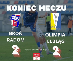 Broń remisuje na inaugurację sezonu