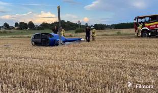 Helikopter runął na ziemię pod Iłżą [WIDEO]