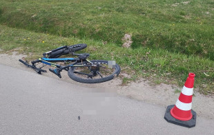 Rower po wypadku w Rozwadach