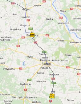 Trasa ultramaratonu przez Ziemię Radomską