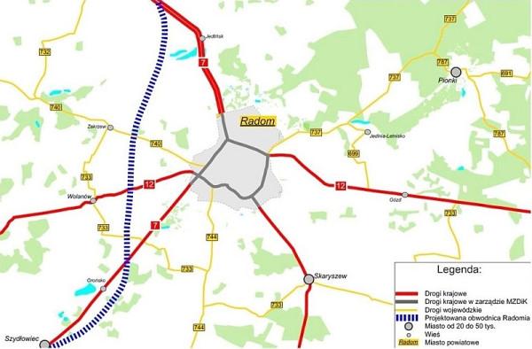 Obwodnica zachodnia Radomia będzie miała 24,6 km  