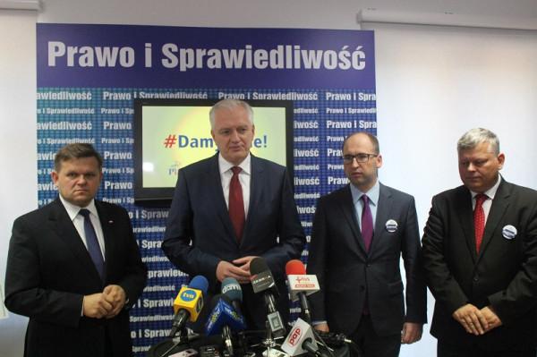 Od lewej: Wojciech Skurkiewicz, Jarosław Gowin, Adam Bielan, Marek Suski