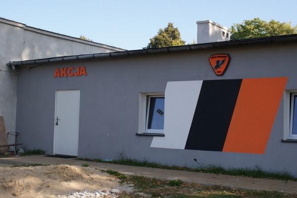 Budynek KS Akcja Jastrzębia przed dzisiejszym pożarem
