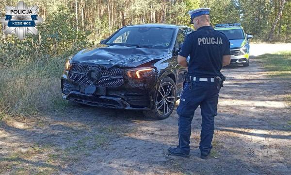Mercedes GLE po kolizji z łosiem 