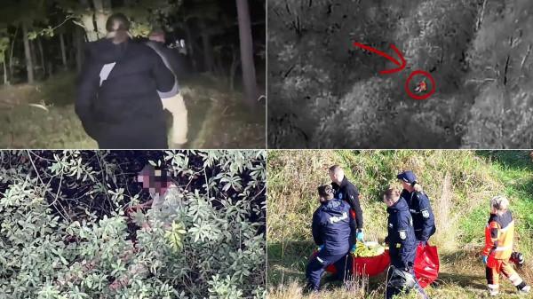 Dron z w kamerę termowizyjną zlokalizował zaginionego w gęsto zarośniętym lesie