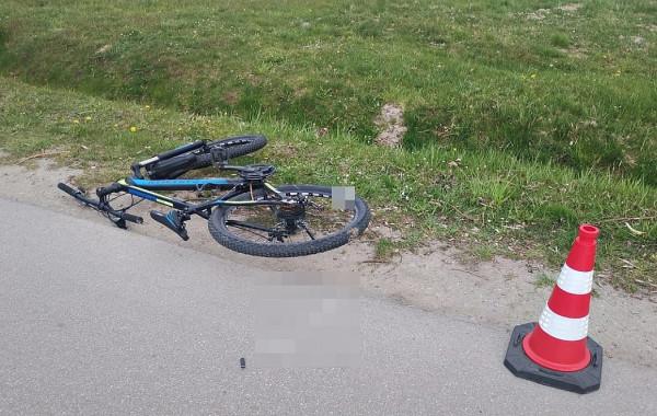 Rower po wypadku w Rozwadach