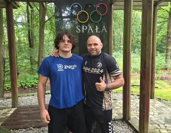 Tomasz Mital i trener Łukasz Fafiński
