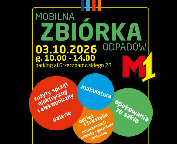Mobilna zbiórka odpadów w sobotę na parkingu przed M1