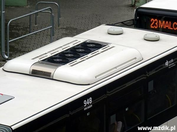 Klimatyzator na dachu radomskiego autobusu