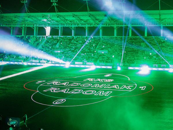 Pierwszy pokaz muzyczno-laserowy na Radomiaku - 25 lutego 2025, mecz z Legią Warszawa