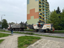 ul. Rapackiego - zrywanie asfaltu