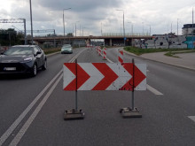 Trasa N-S w rRadomiu, wjazd na wiadukt zamknięty