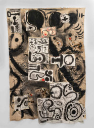 Jakub Julian Ziółkowski, Bez tytułu, 2025, technika mieszana na płótnie, 304 x 205 cm