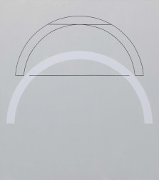 Jerzy Kałucki, Biały łuk, 2012, akryl, płótno, 90 x 80 cm