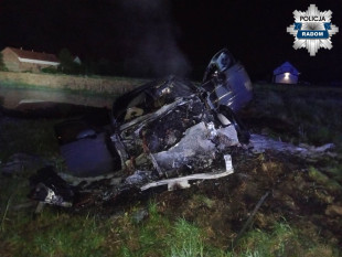 Spalone  Porsche na ul. Klwateckiej