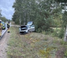 Toyota rozbita w kolizji w Dębniaku