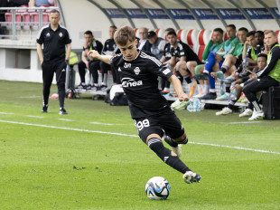 Guilherme Zimovski w meczu z ŁKS, w którym strzelił gola