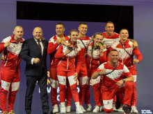 Radość reprezentacji Polski na podium