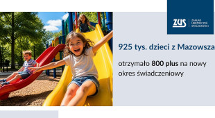 ZUS przekazał ciekawe dane. Blisko milion dzieci otrzymało 800 plus