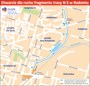 Od wtorku otwarcie ruchu na sporym odcinku trasy N-S
