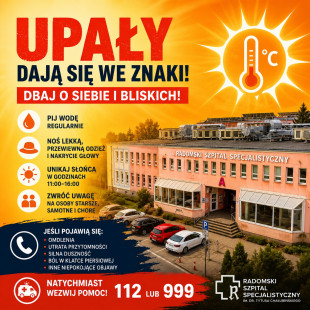 Upały dają się we znaki. Wzrost liczby pacjentów na SOR Radomskiego Szpitala Specjalistycznego