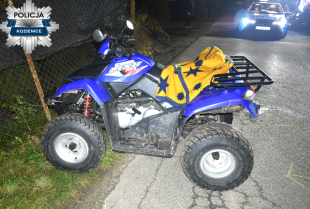 Rozpędzony quad zatrzymał się na słupie ogrodzenia