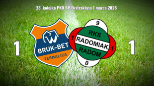 Radomiak zremisował w Niecieczy z Bruk-Bet Termaliką. Remisowe fatum - czwarty raz to samo! Znów znaczący błąd Majchrowicza